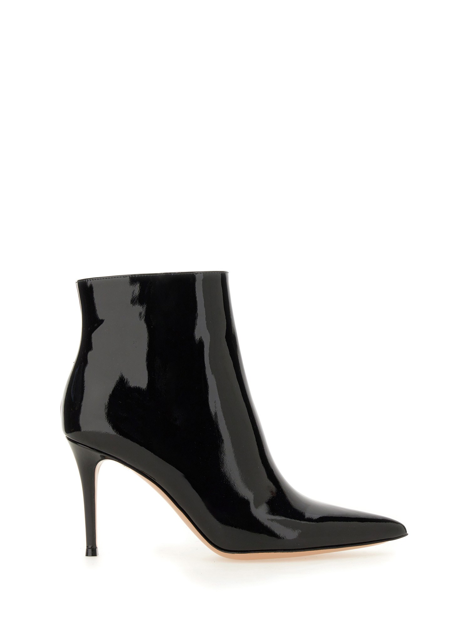 Shop Gianvito Rossi Patent Leather Ankle Boot In Black