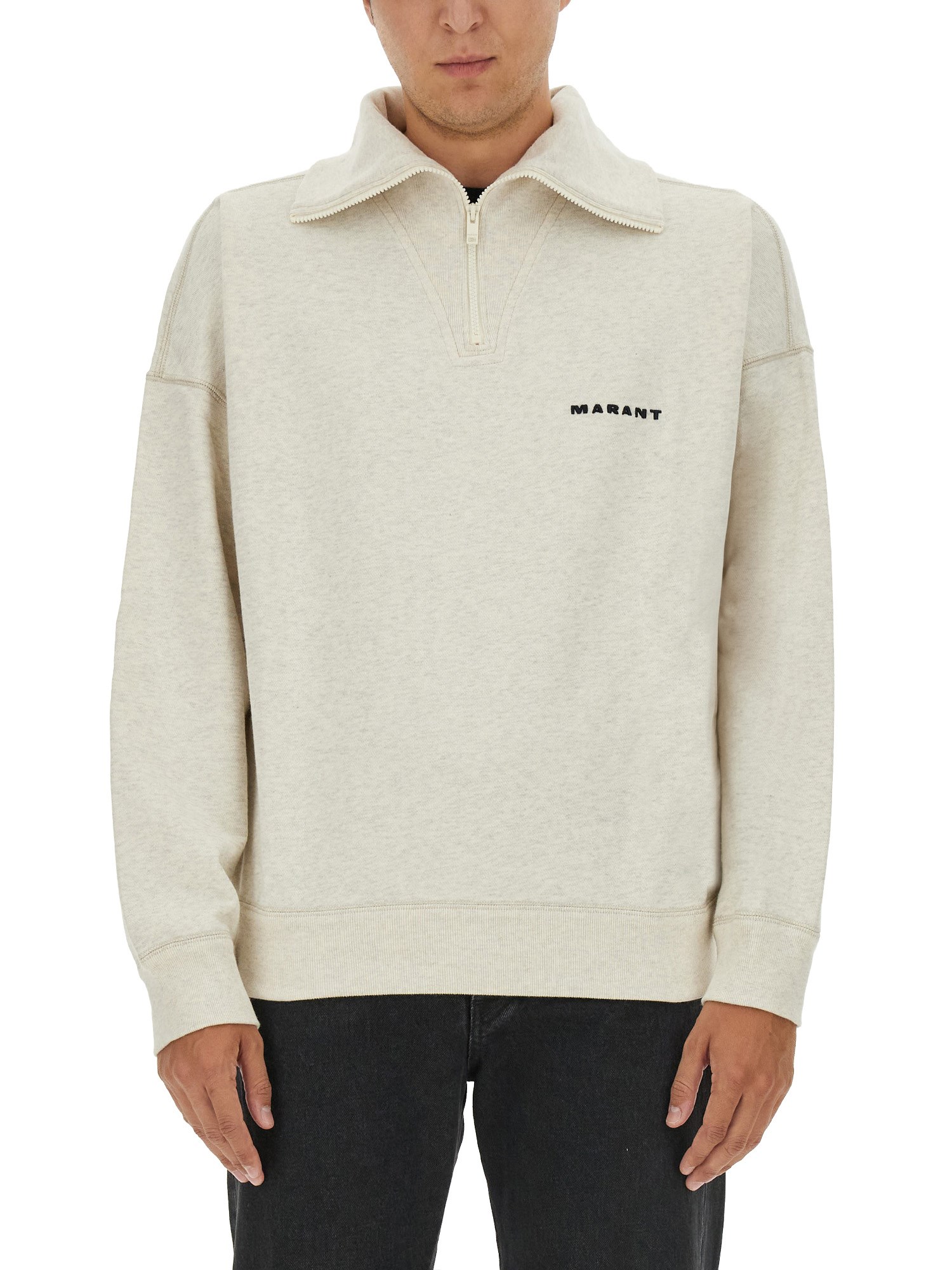 Shop Marant "weloyan" Sweatshirt In Beige