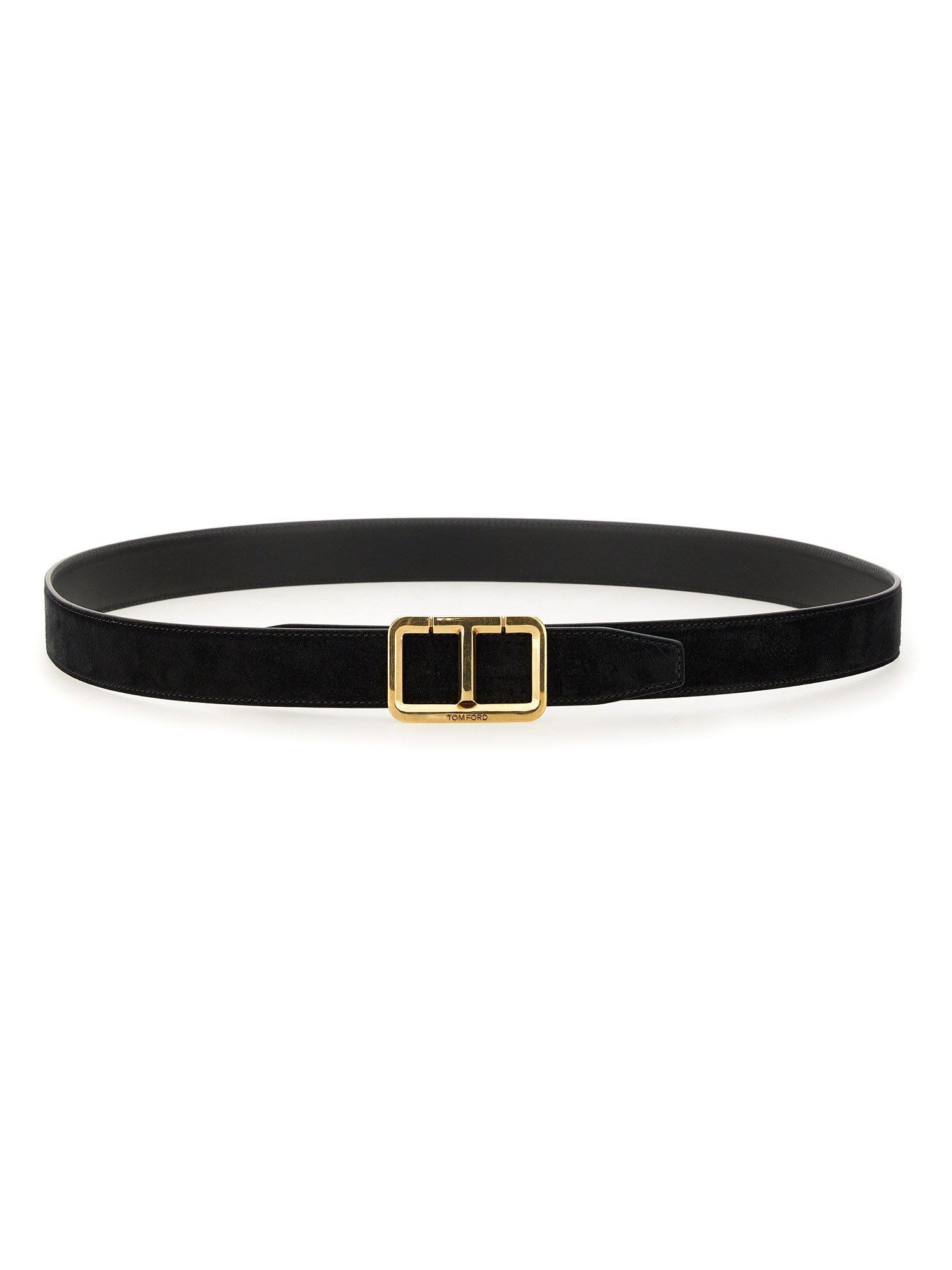 Shop Tom Ford Belt With Logo In Black