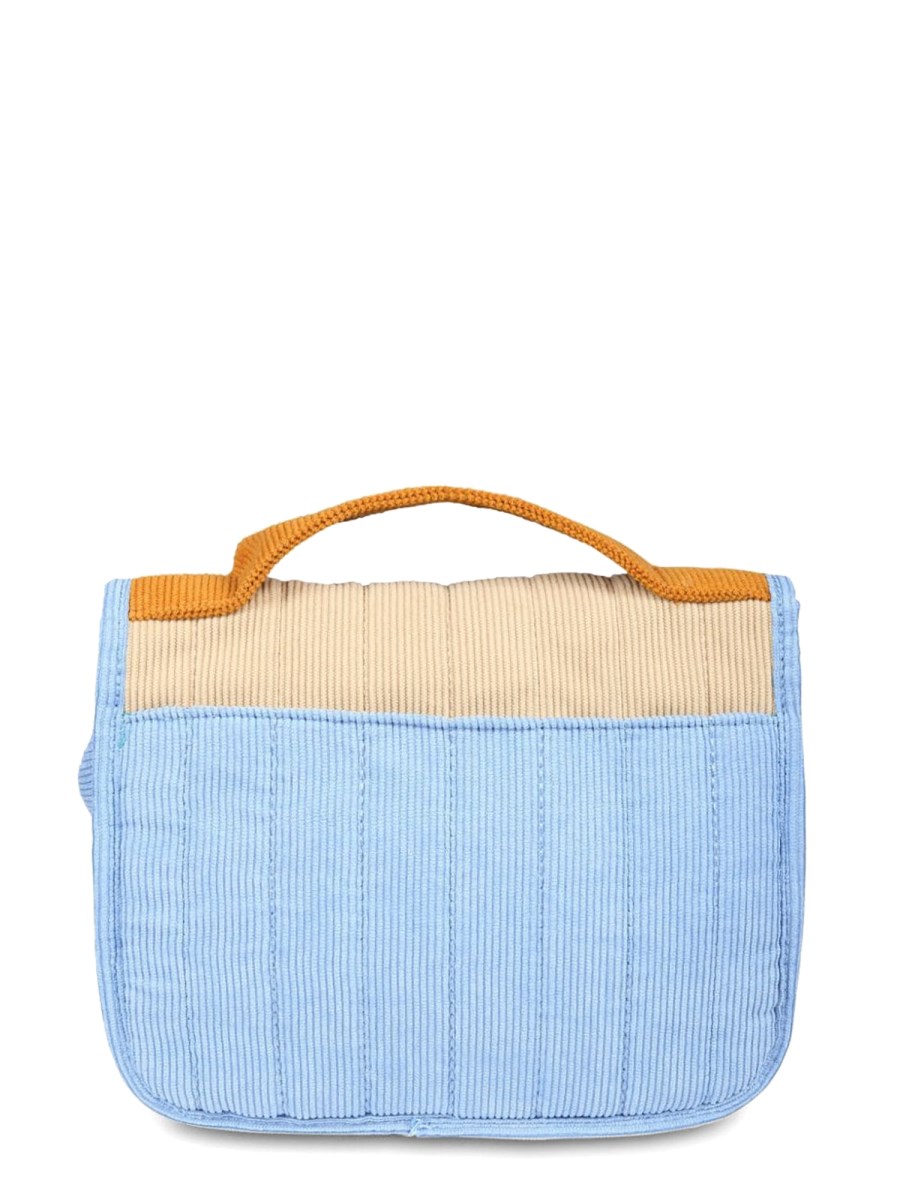 soft color block padded corduroy diaper bag