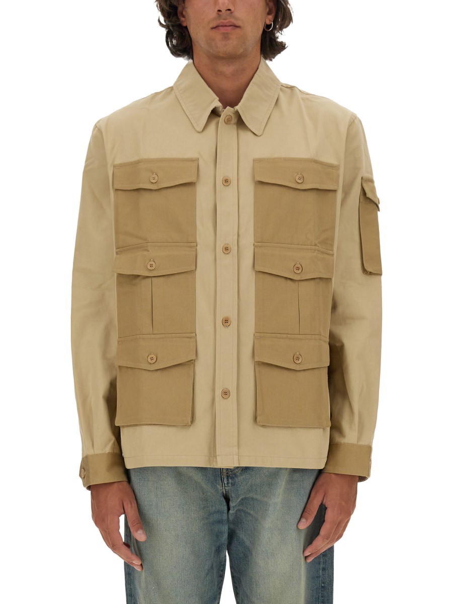 KENZO CAMICIA CARGO IN COTONE