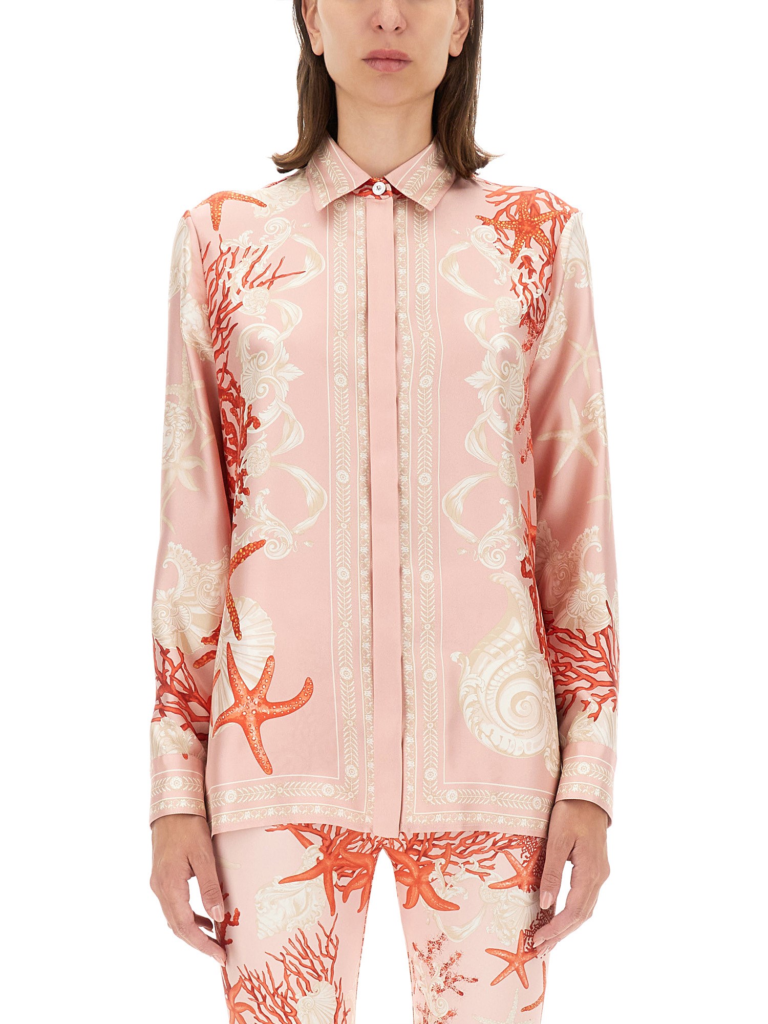 Shop Versace Shirt Baroque Sea In Multicolour