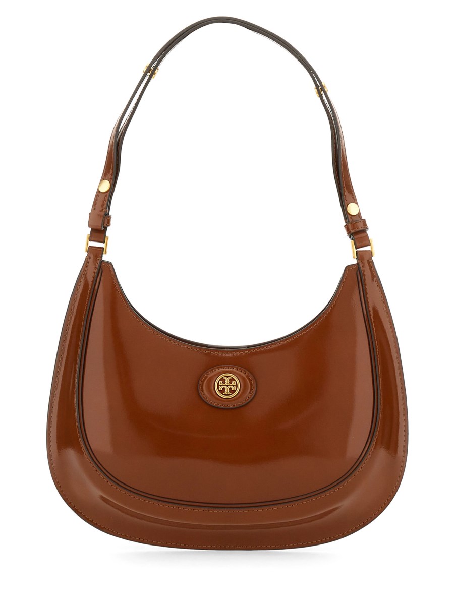 TORY BURCH BORSA A MEZZALUNA ROBINSON IN PELLE SPAZZOLATA