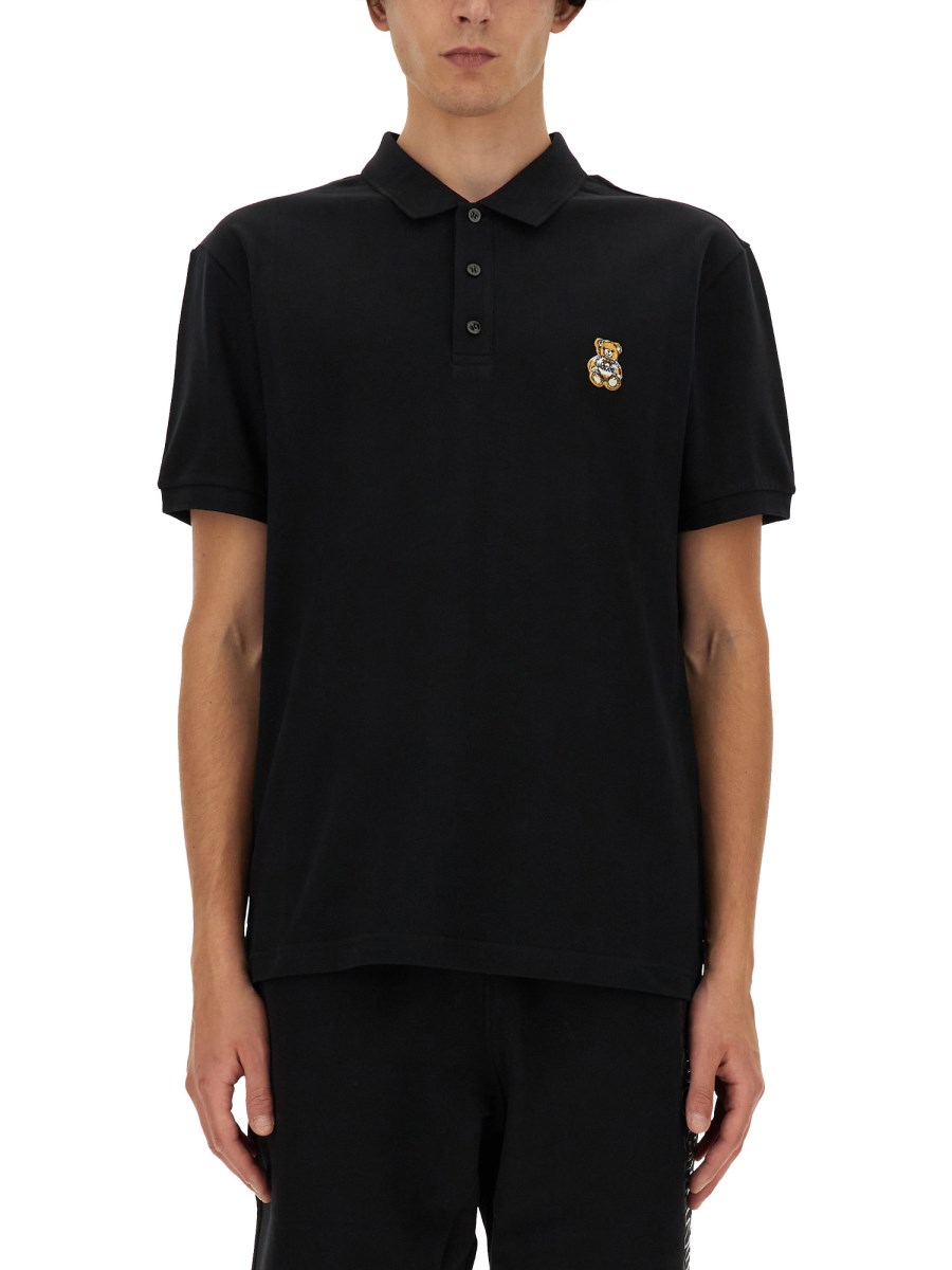 MOSCHINO POLO TEDDY PATCH IN COTONE