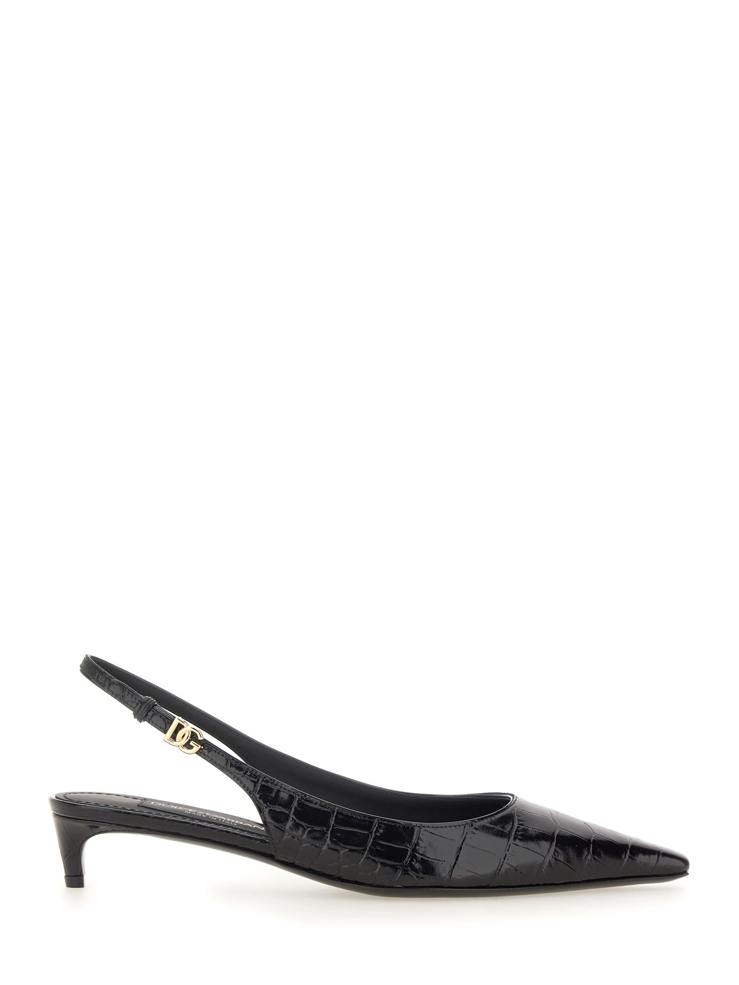 Shop Dolce & Gabbana Slingback With Logo In Black