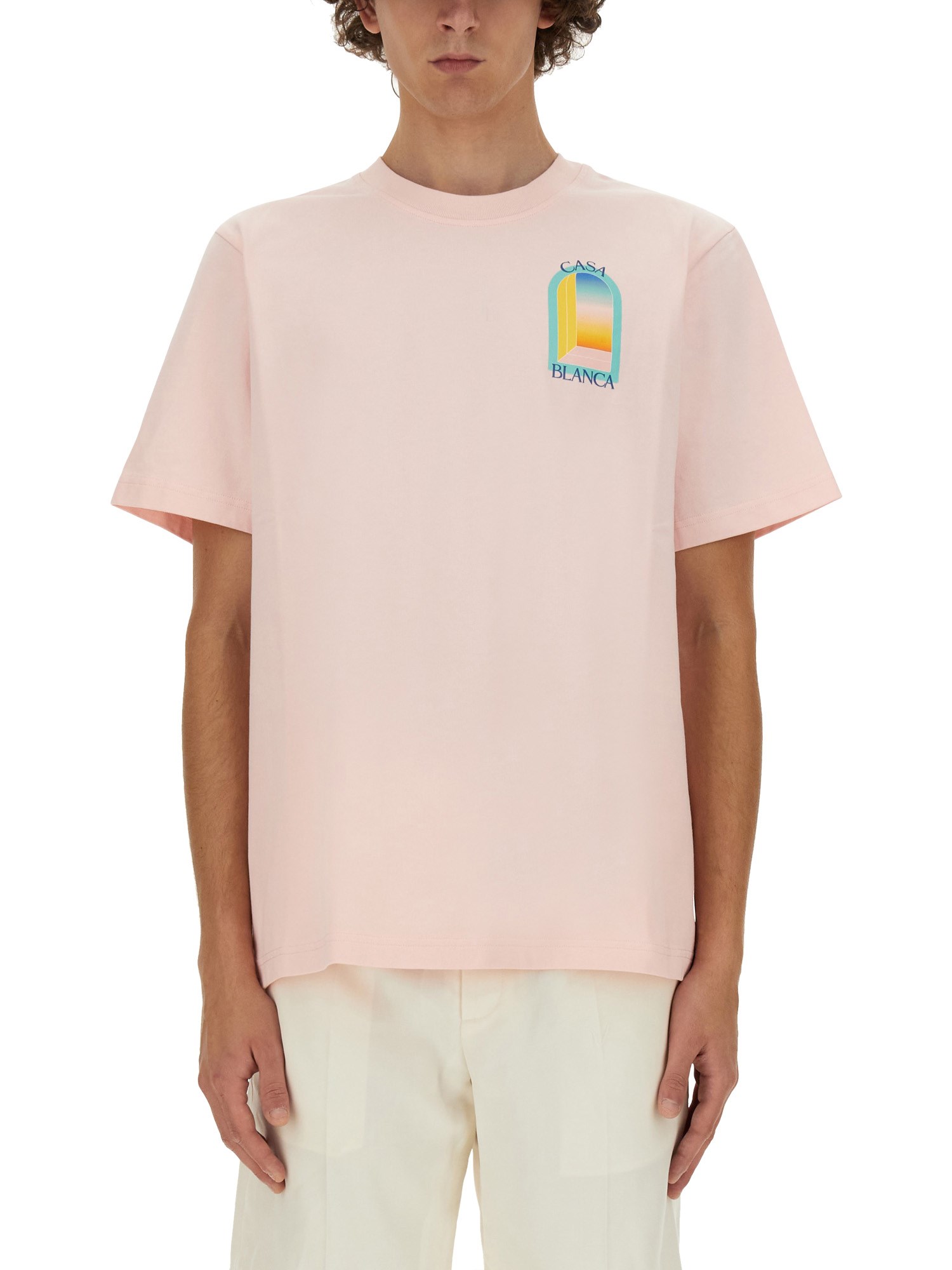 Shop Casablanca T-shirt "larc Color" In Pink