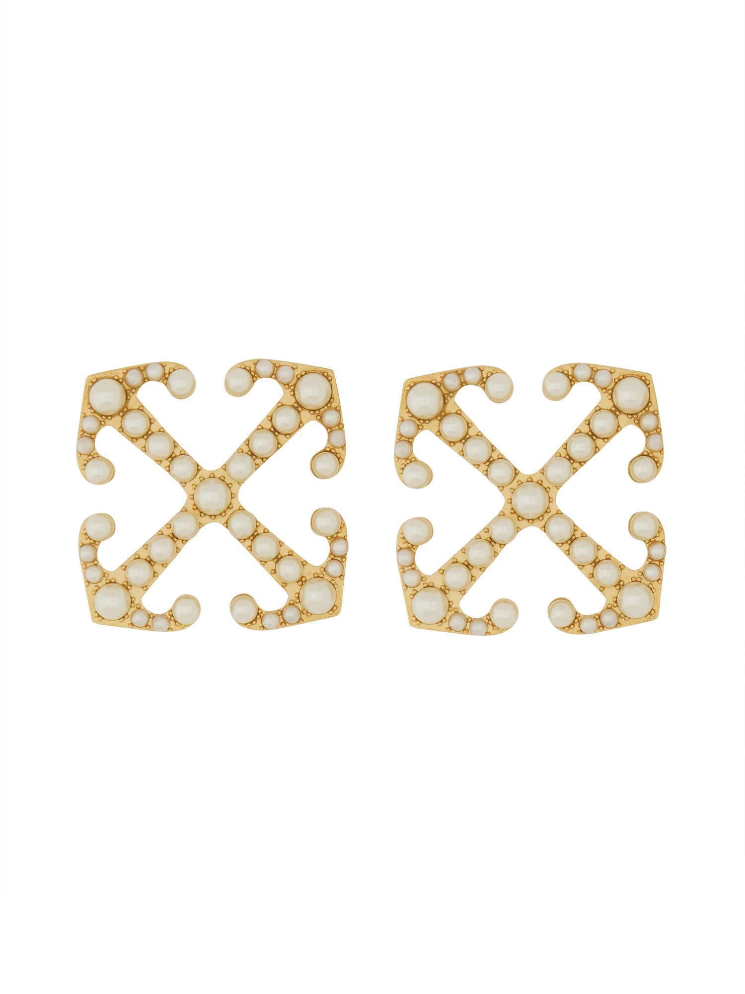 Shop Off-white "arrow" Earrings In Gold