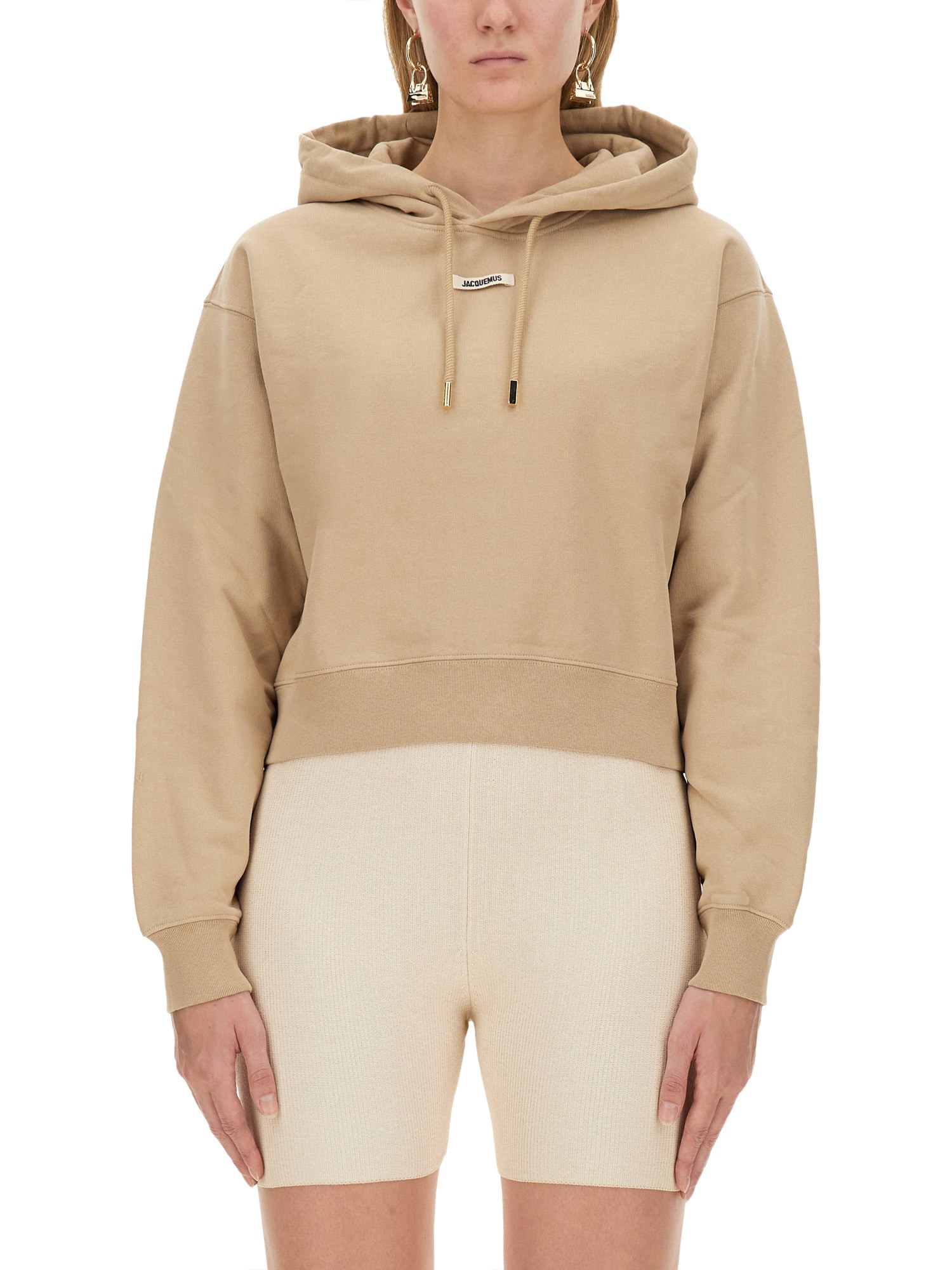 Shop Jacquemus Sweatshirt With Logo In Beige