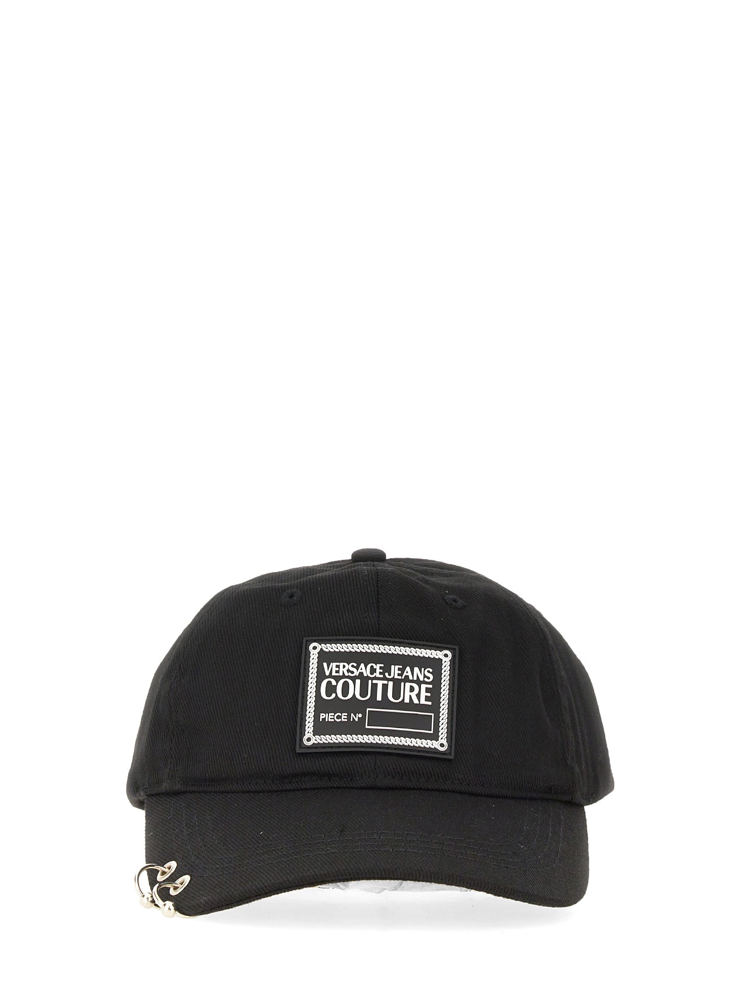 Versace Jeans Couture Piece Number Piercing Cap In Black
