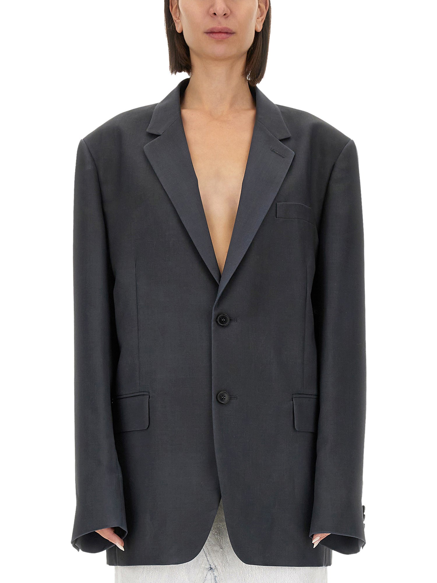Maison Margiela Blazer In Grey Wool In Grey