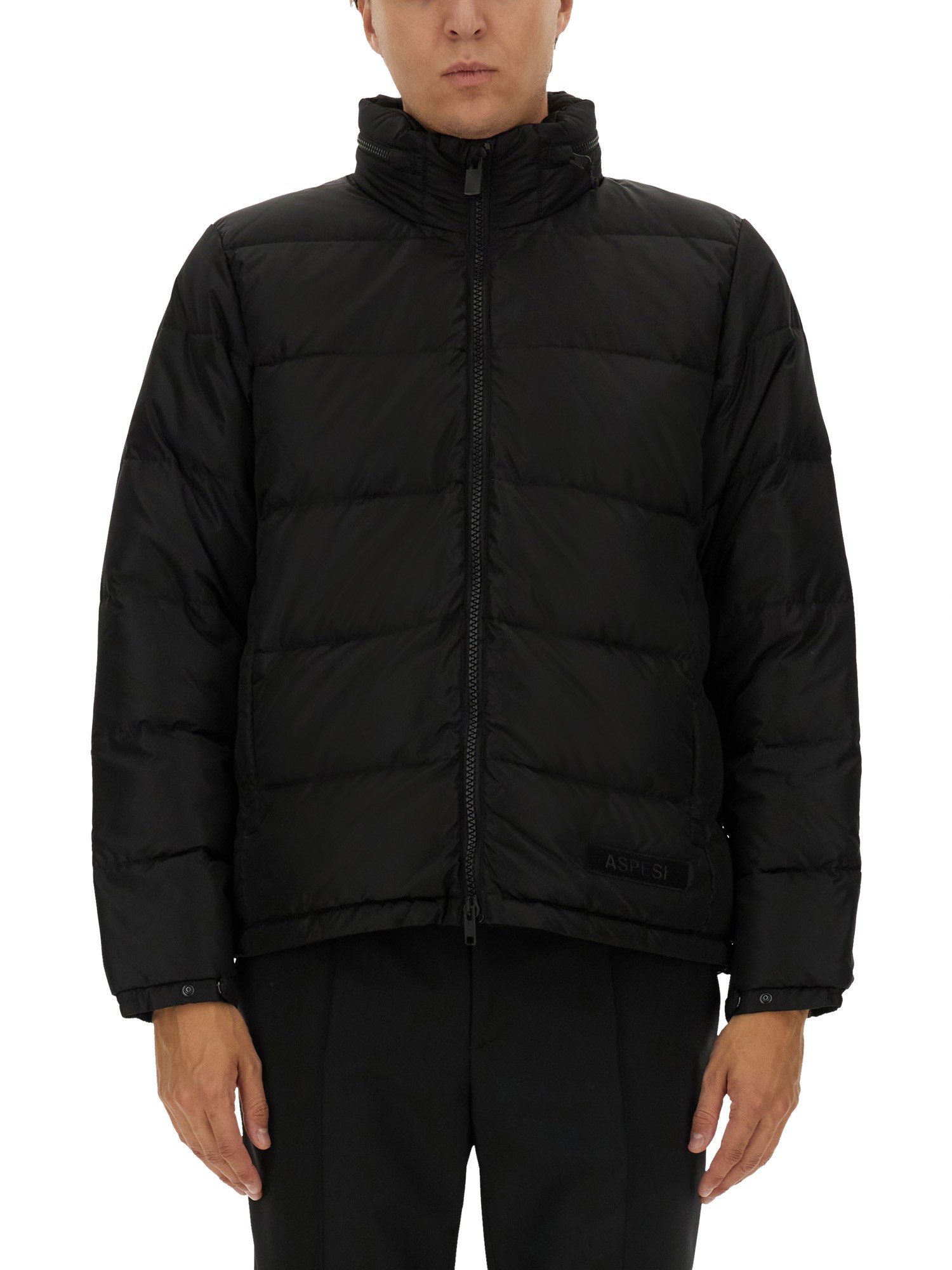 Shop Aspesi Nylon Down Jacket In Black