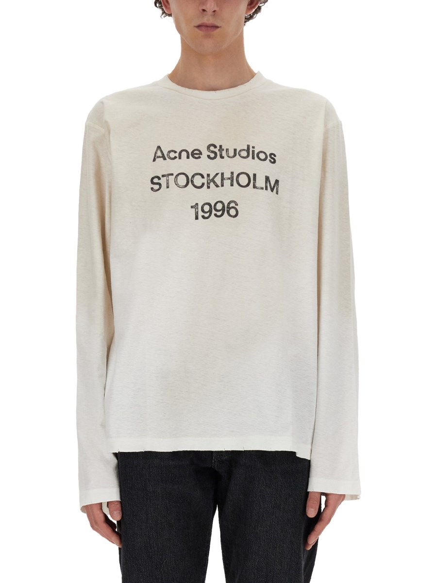 ACNE STUDIOS COTTON JERSEY T SHIRT WITH LOGO PRINT Eleonora Bonucci