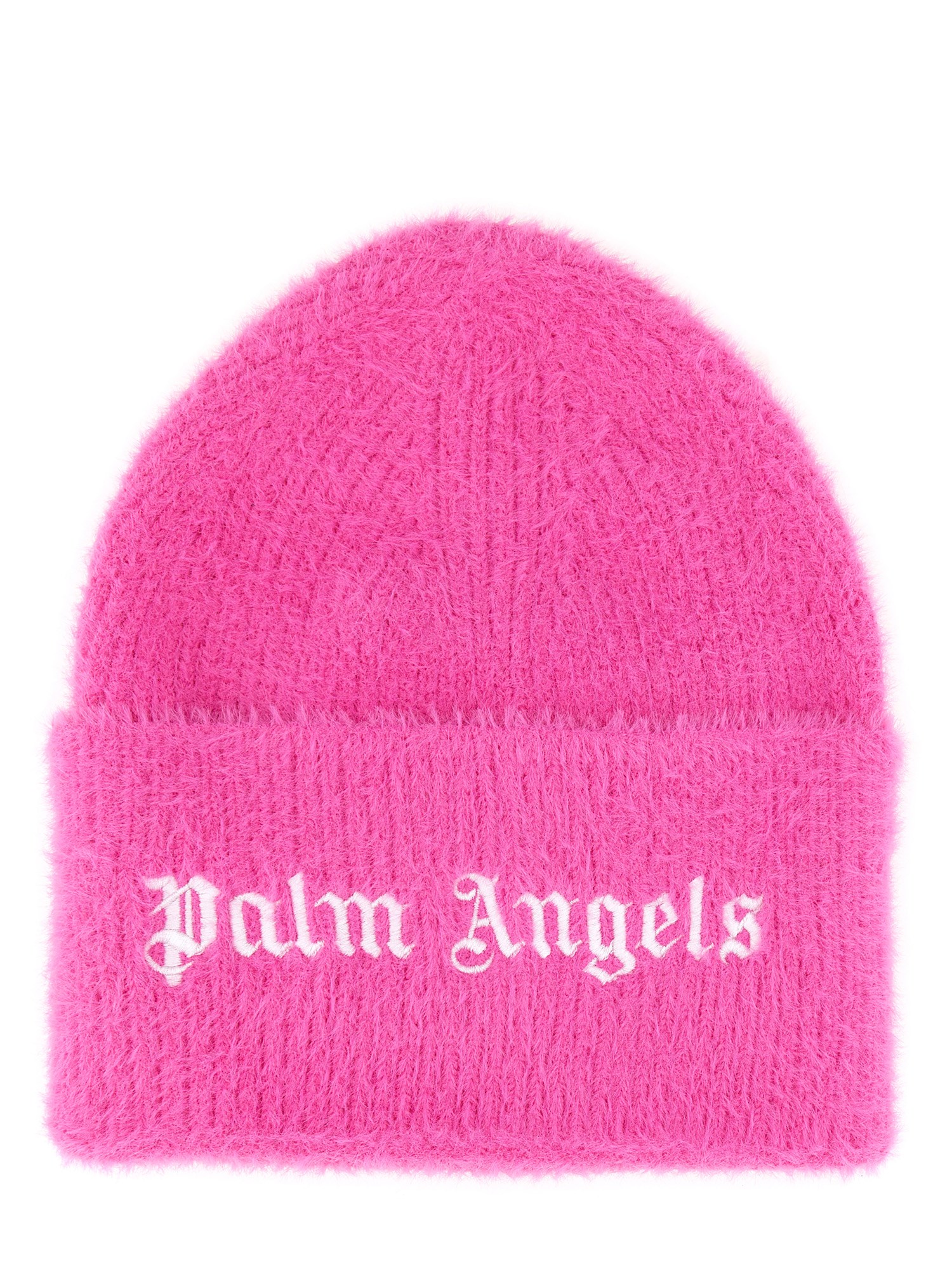 Shop Palm Angels Beanie Hat With Logo In Pink