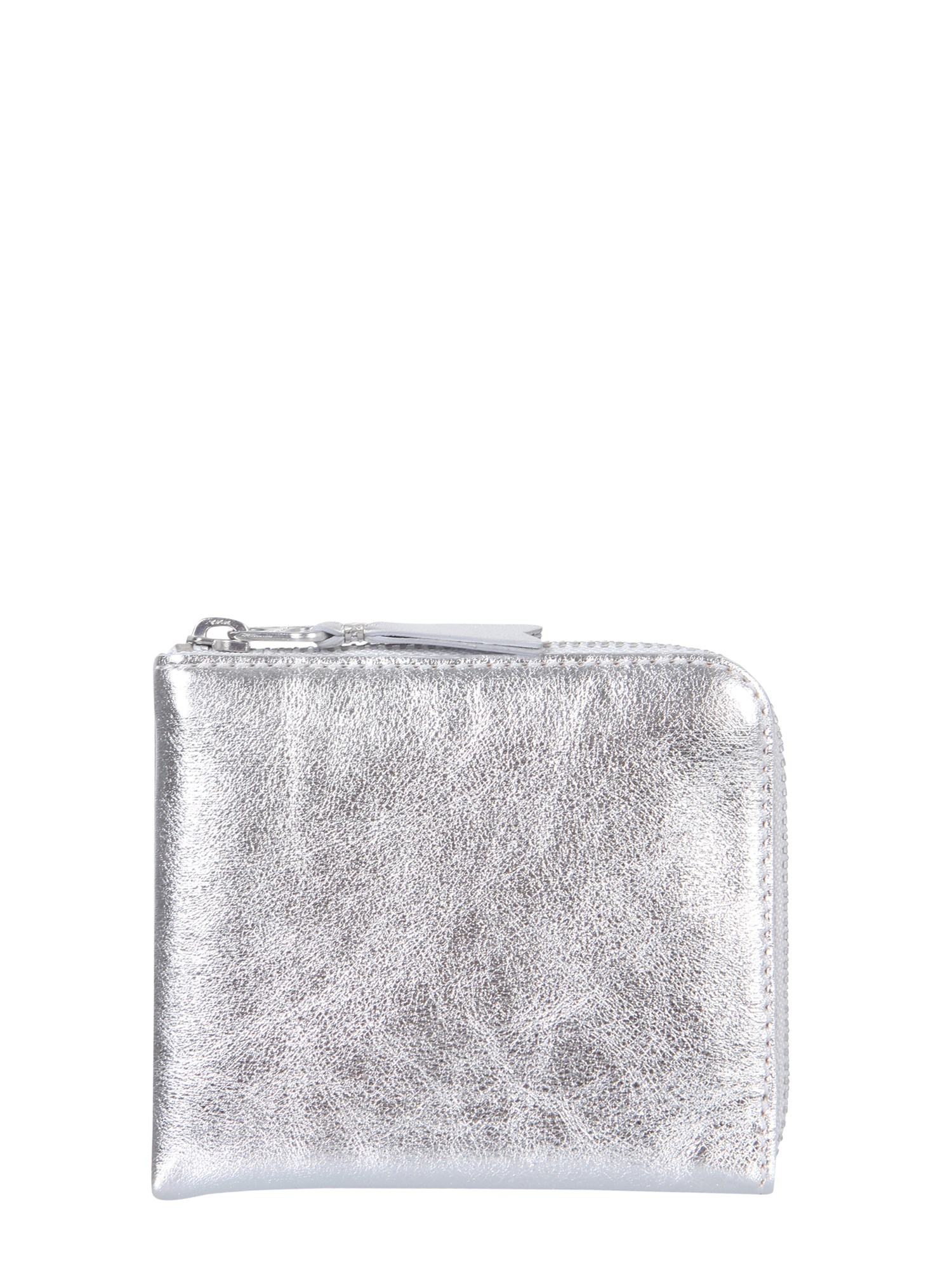 Shop Comme Des Garçons Leather Wallet In Silver