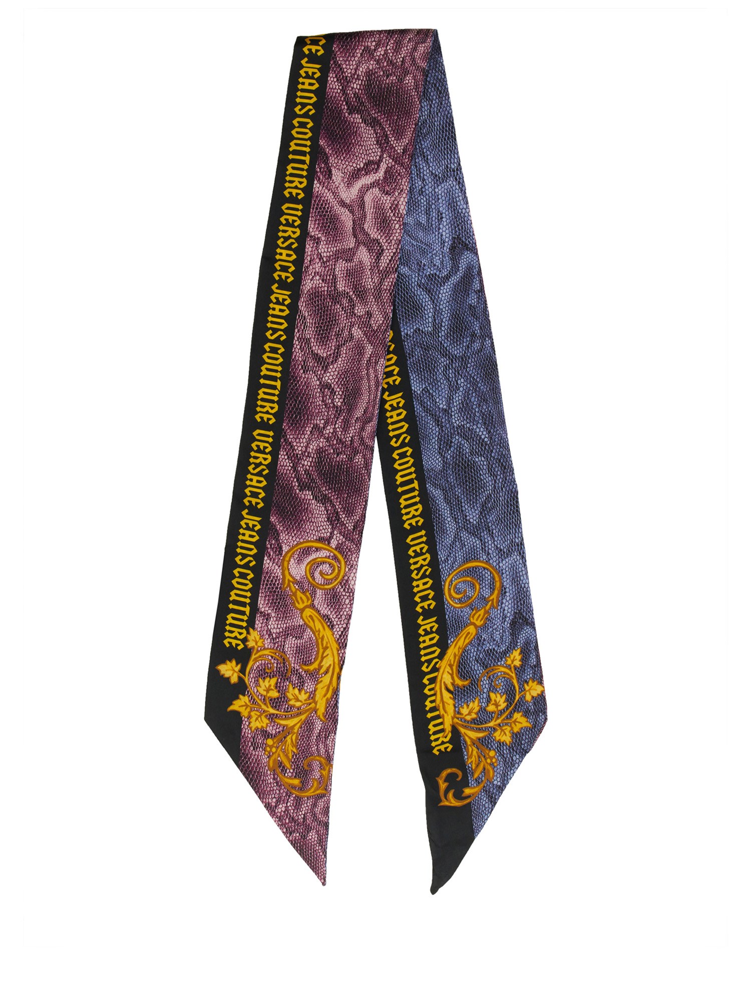 Shop Versace Jeans Couture Silk Scarf In Multicolour