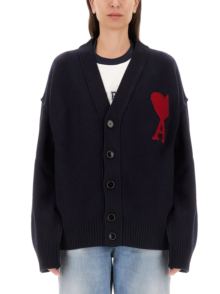 AMI PARIS CARDIGAN CON LOGO