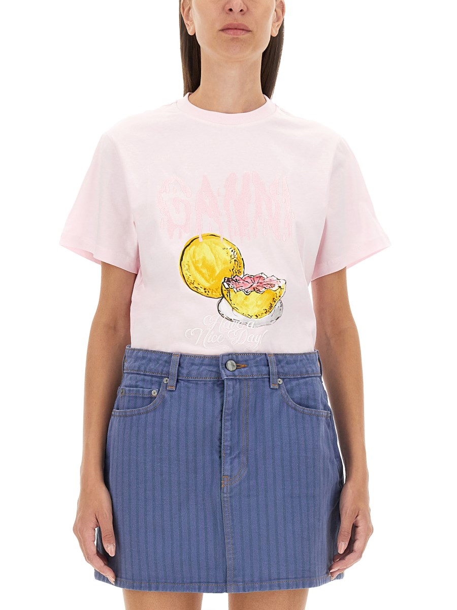 T-SHIRT CON STAMPA GRAPEFRUIT 