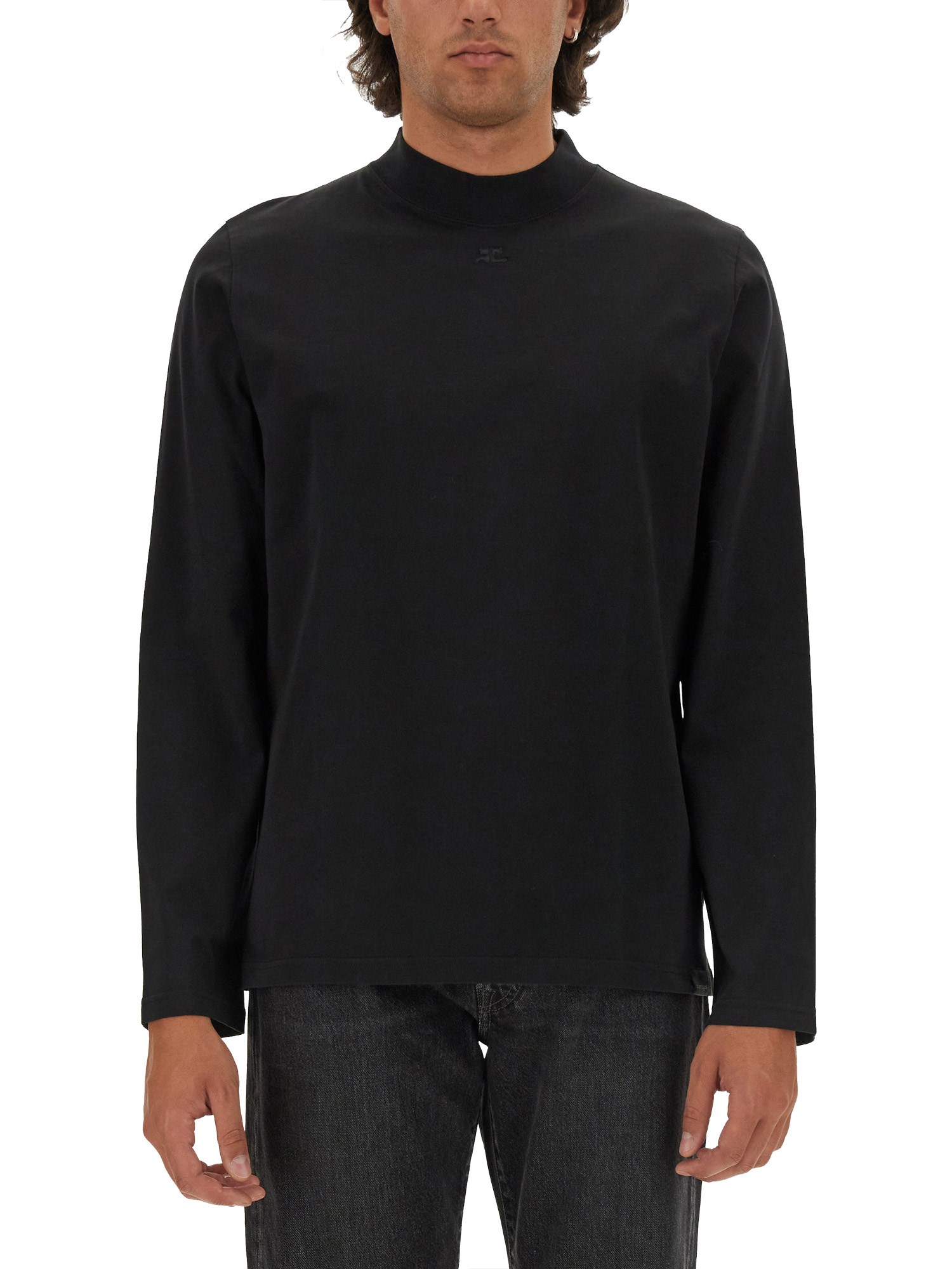 Courrèges T-shirt With Logo In Black