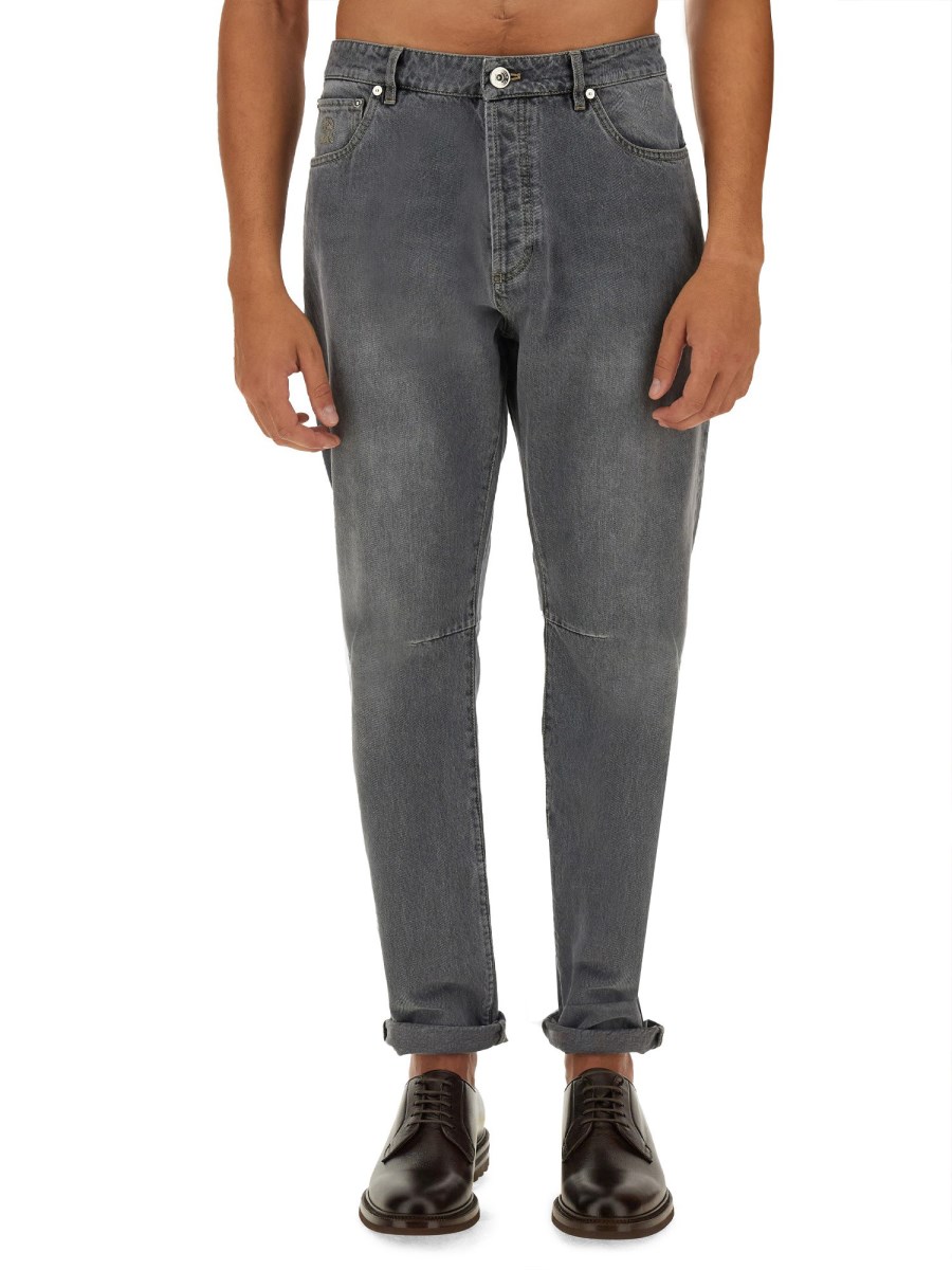 BRUNELLO CUCINELLI JEANS ICONIC FIT IN DENIM DI COTONE