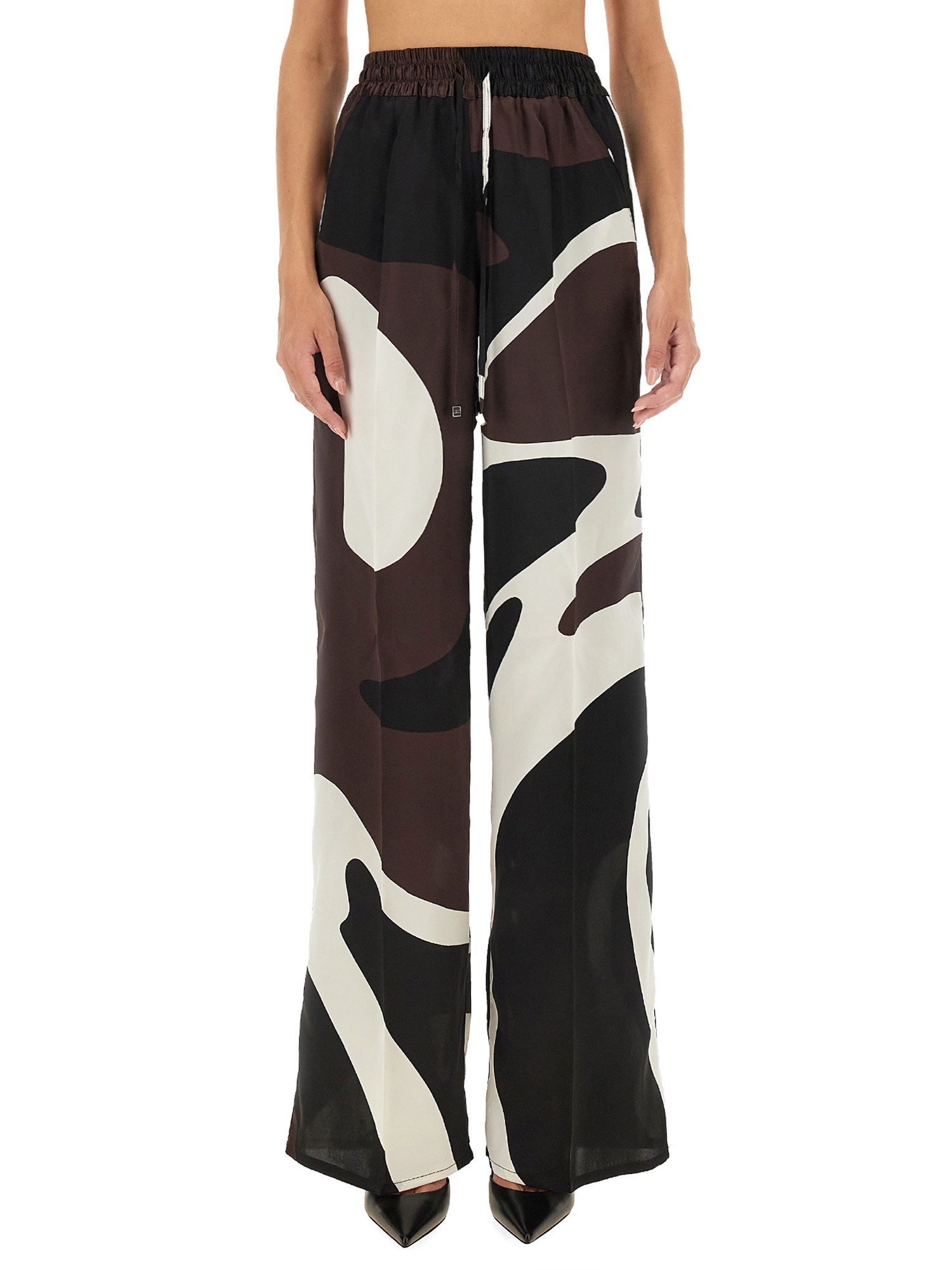 Shop Kiton Pants With Print In Brown