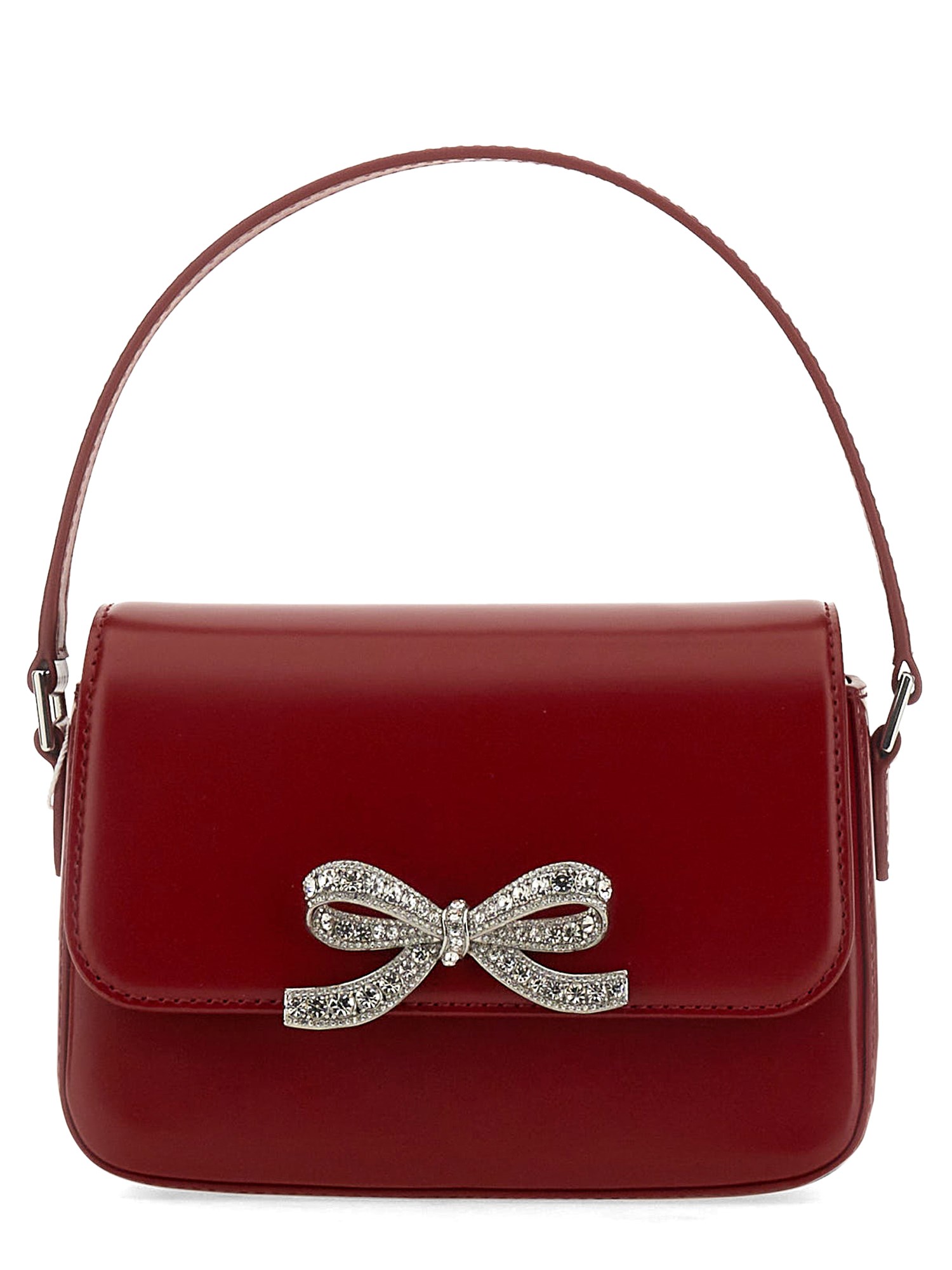 Shop Self-portrait Micro Bag With Shoulder Strap In Red