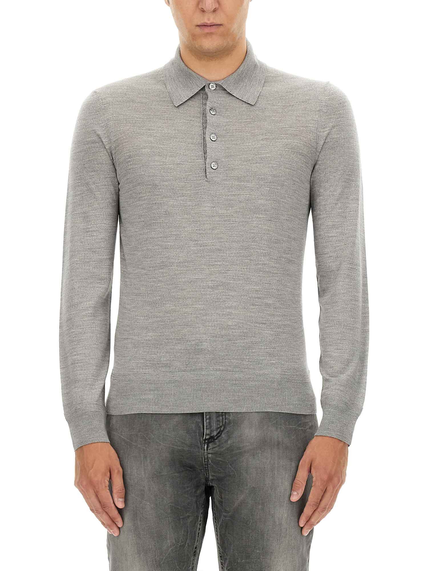 Shop Tom Ford Merino Wool Sweater In Grey