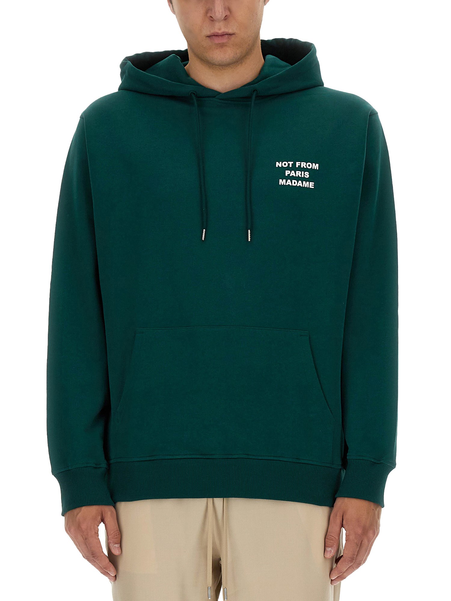 Shop Drôle De Monsieur "slogan" Sweatshirt In Green