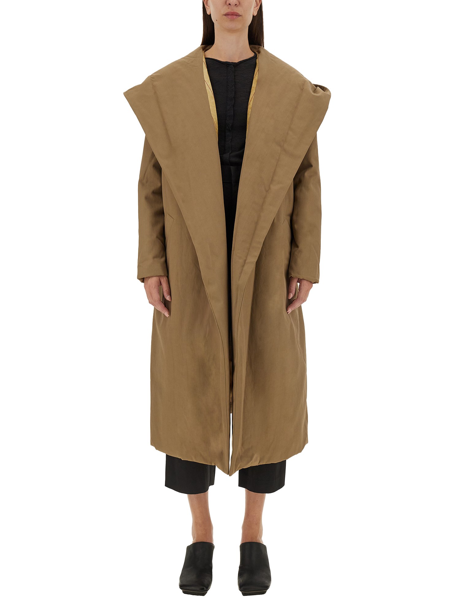 Shop Uma Wang Open Coat In Beige