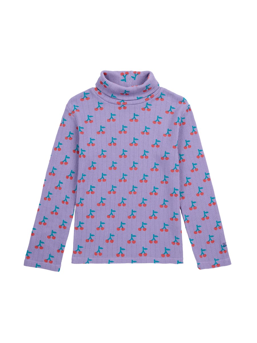 cherry all over turtle neck t-shirt