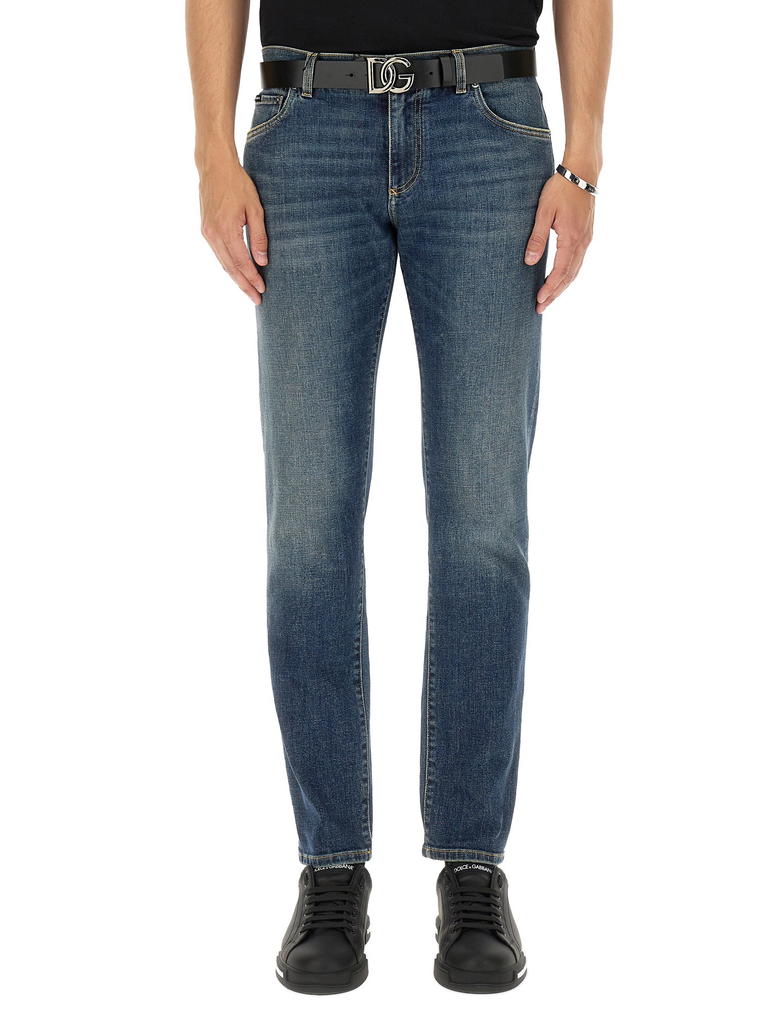 Shop Dolce & Gabbana Slim Fit Jeans In Denim