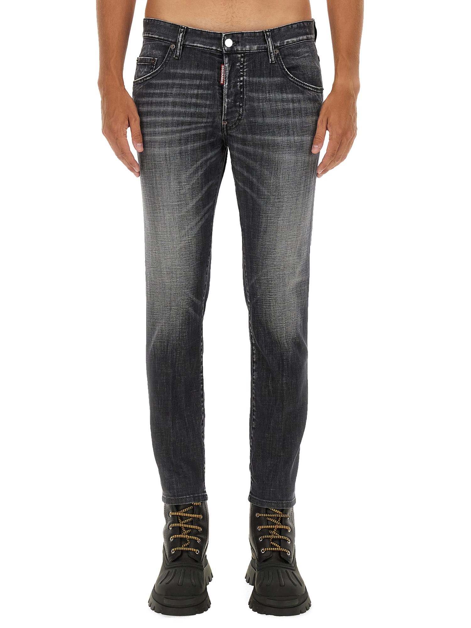 Shop Dsquared2 Skater Jeans In Grey