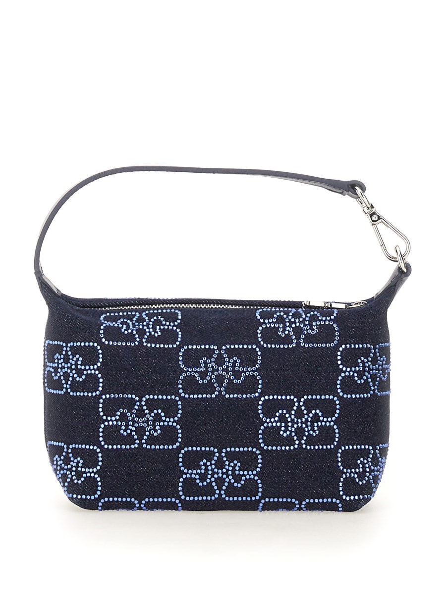 GANNI BORSA "BUTTERFLY" SMALL IN DENIM SPARKLE