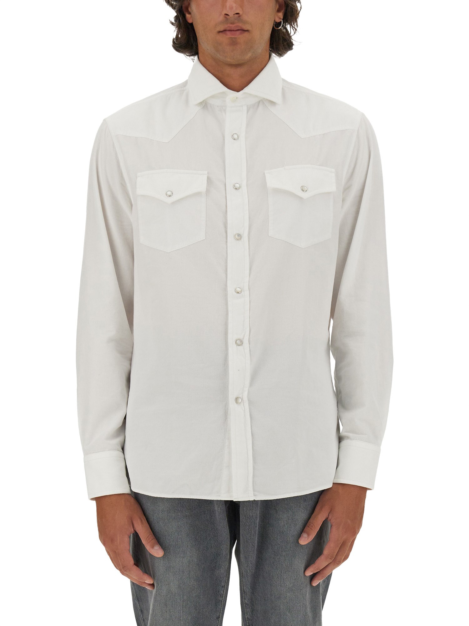 Shop Brunello Cucinelli Cotton Shirt In White