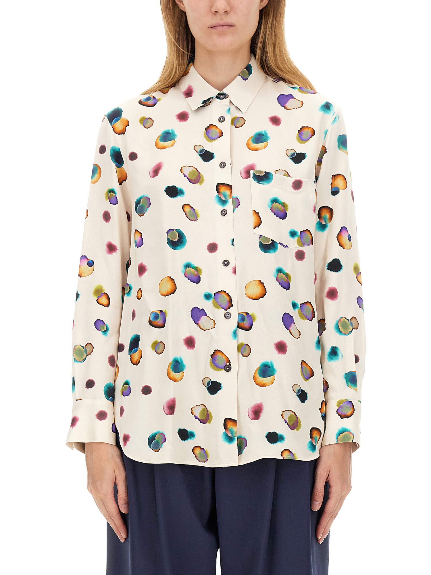 Shop Ps By Paul Smith Printed Shirt In Multicolour