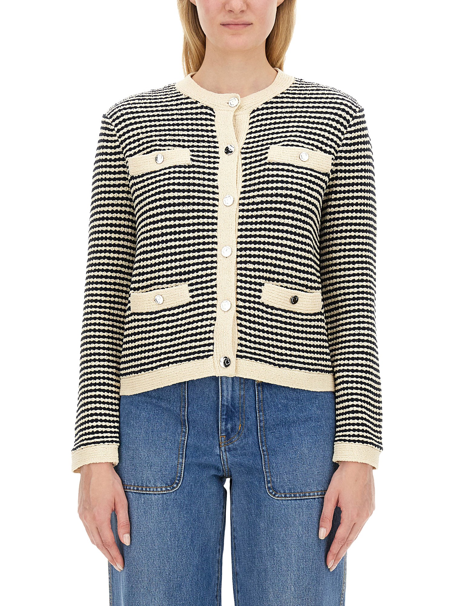 Shop Tory Burch Kendra Cardigan In Blue