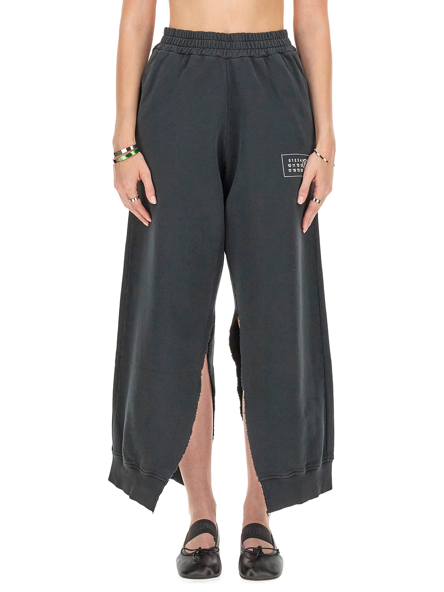 Shop Mm6 Maison Margiela Jogging Pants In Black