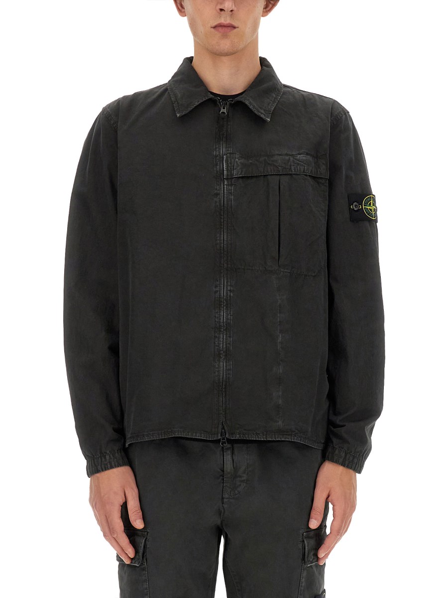 STONE ISLAND GIACCA CAMICIA IN COTONE