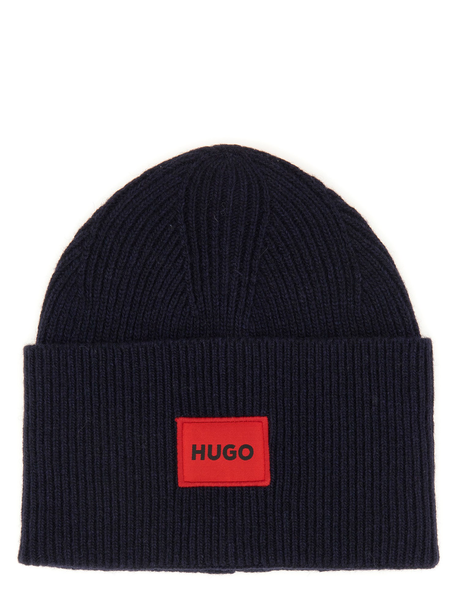 Shop Hugo Beanie Hat With Logo In Blue