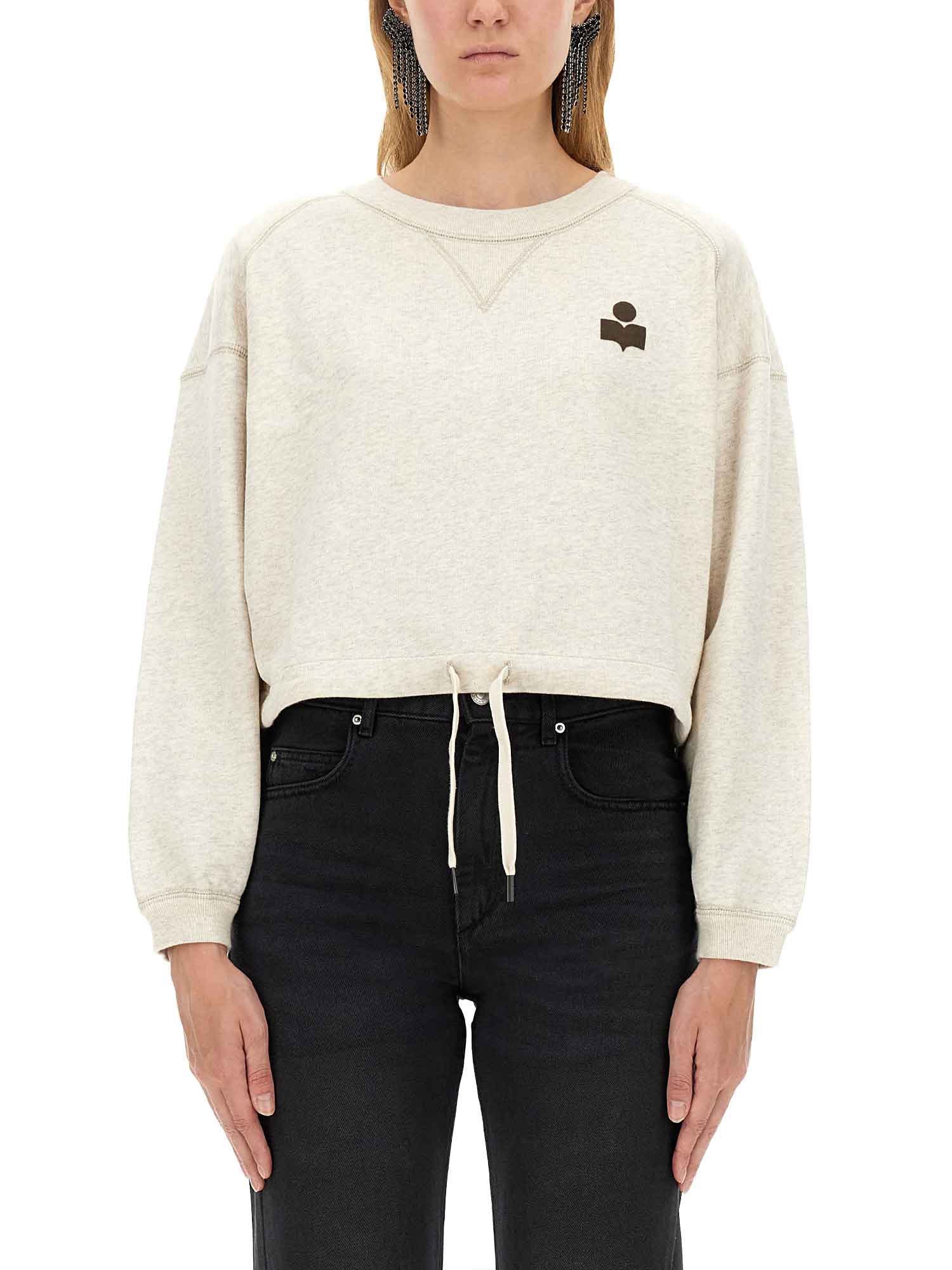 Shop Marant Etoile "margo" Sweatshirt In Powder