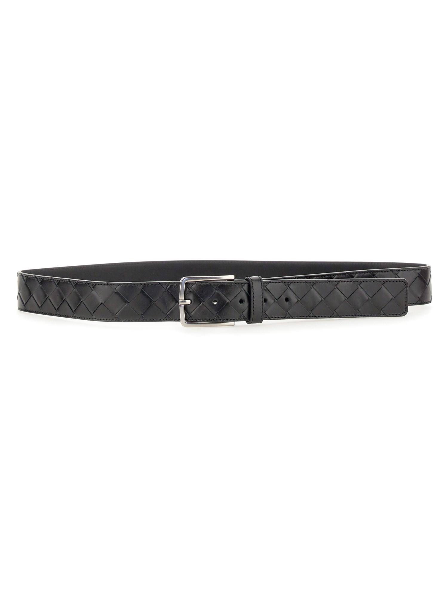 Bottega Veneta Leather Belt In Black
