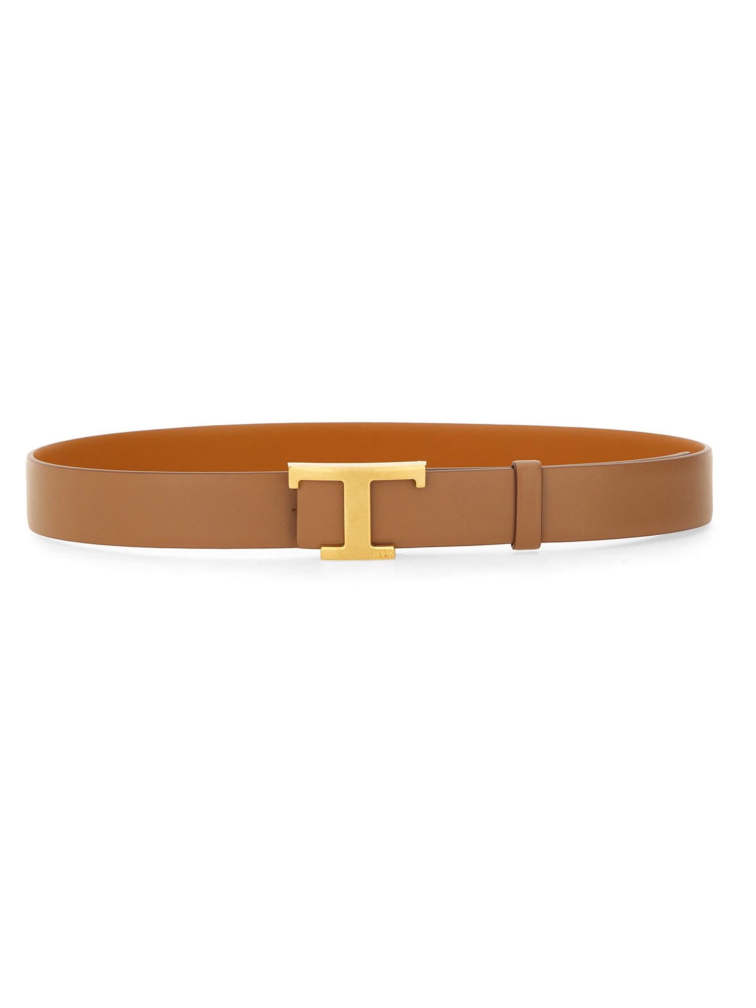 Shop Tod's Belt With Logo In Buff