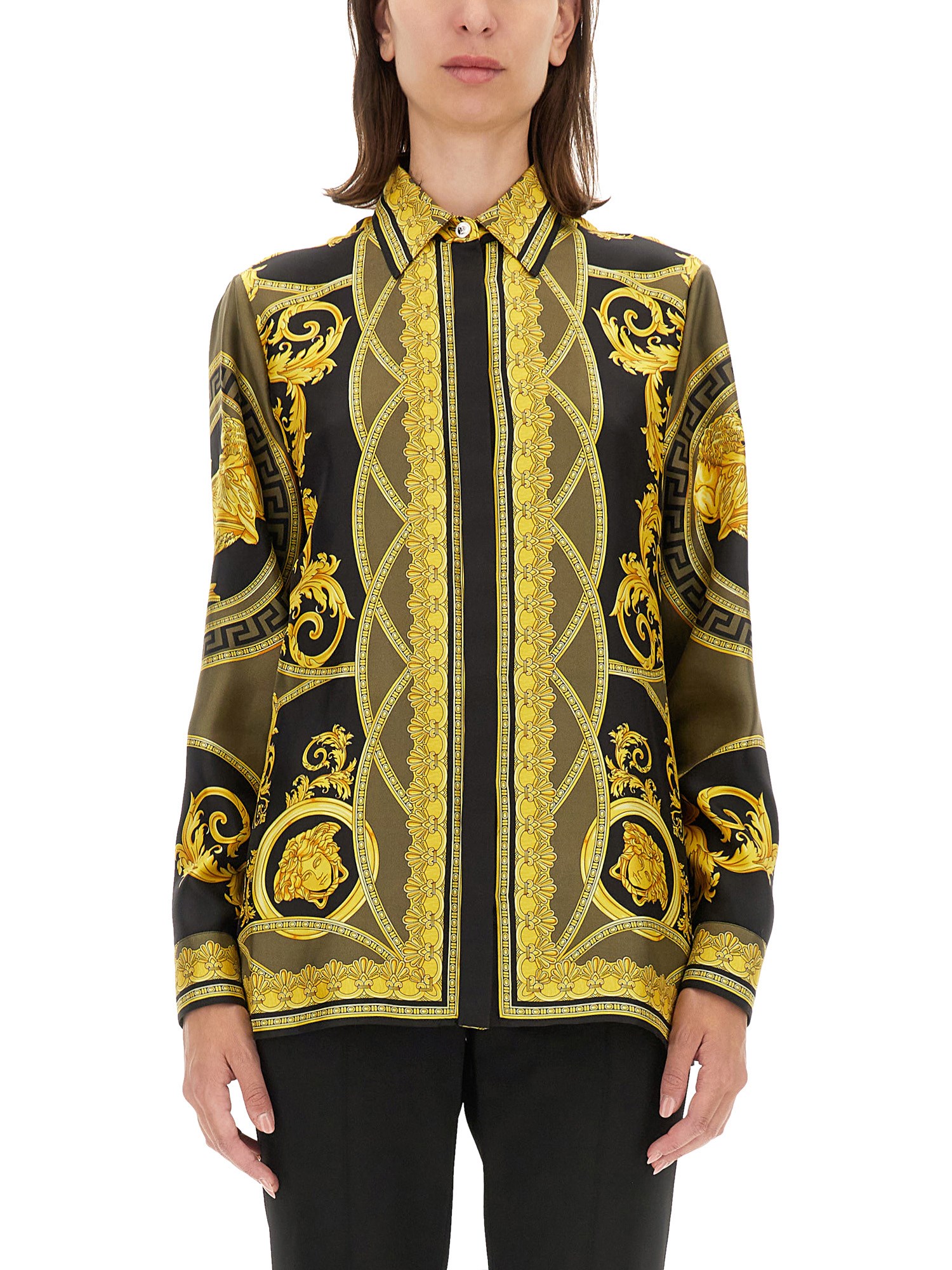 Versace La Coupe Des Dieux Multicolor Shirt In Multicolour