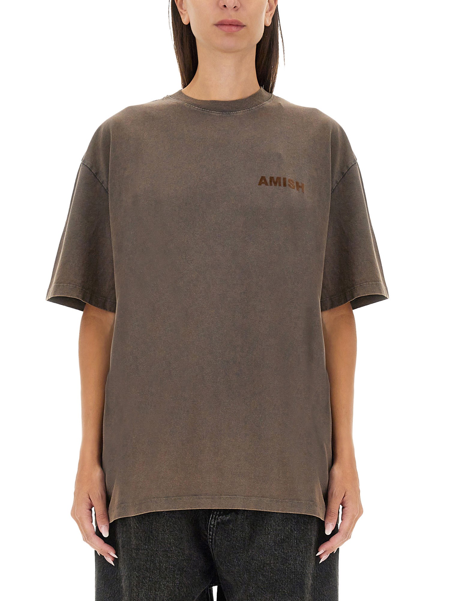 Amish T-shirt With Logo In Black