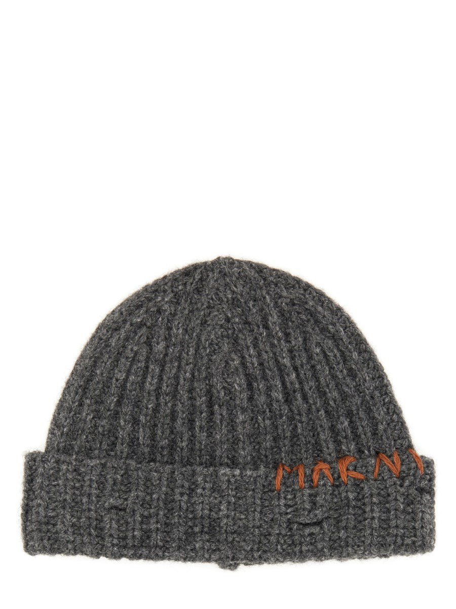 MARNI CAPPELLO BEANIE CON LOGO IN LANA