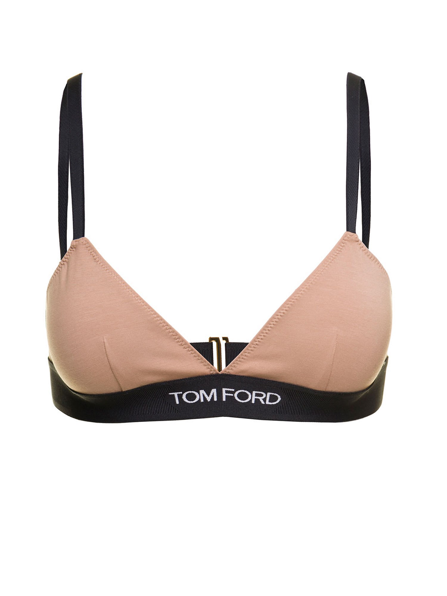 Tom Ford Logo-print Triangle Bra In Nude