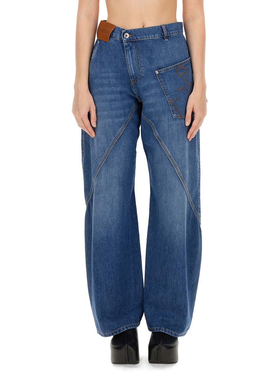 JW ANDERSON JEANS TWISTED WORKWEAR IN DENIM DI COTONE