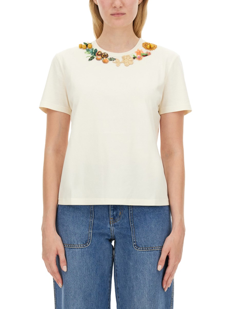 TORY BURCH T-SHIRT IN COTONE