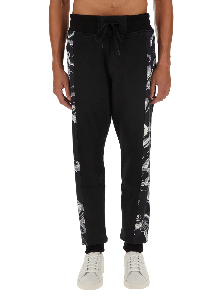 VERSACE JEANS COUTURE PANTALONE JOGGING IN FELPA DI COTONE CON LOGO