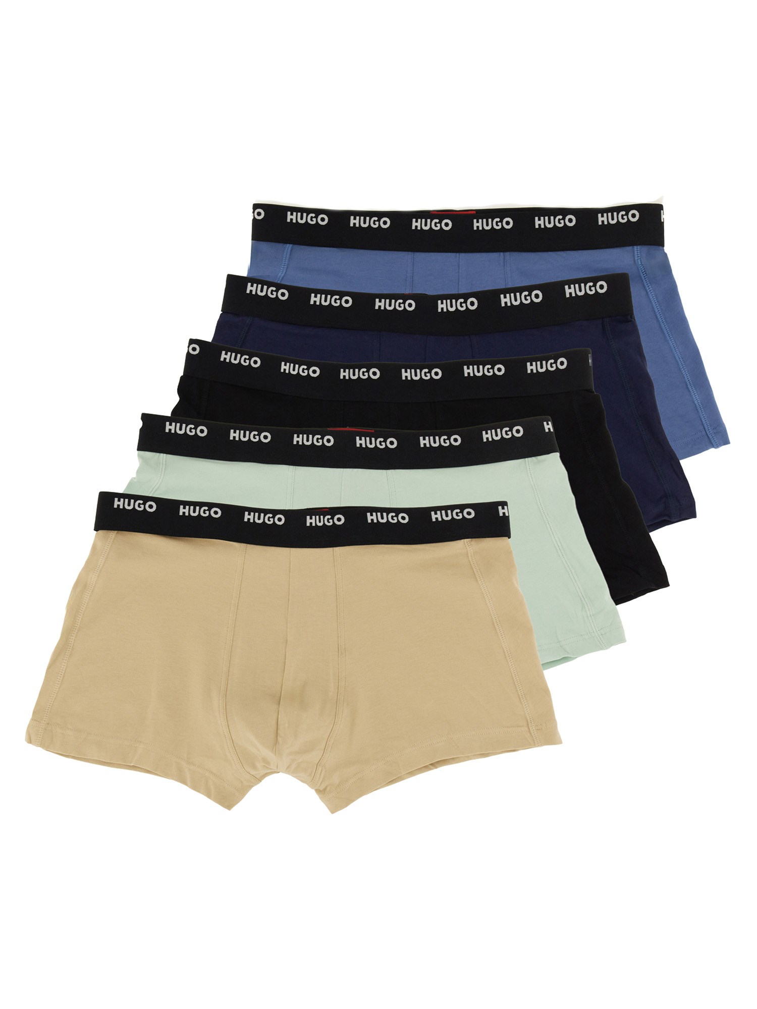 Hugo Boss Pack Of Five Boxer Shorts In Multicolour
