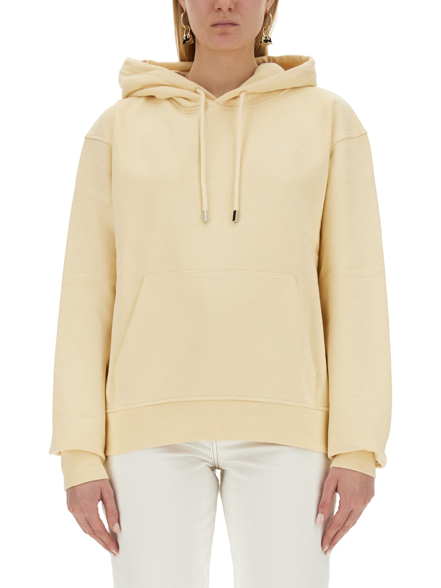 Shop Jacquemus Sweatshirt With Logo In Yellow